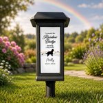 Personalized I Crossed the Rainbow Bridge Knowing I Was Loved Solar Garden Light with Name and Date Garden Decor Pet Memorial Gift for Pet Owner