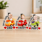Personalised Cartoon Mini Lorry Drive Safe Baby Face Photo Acrylic Car Visor Clip Car Decor Birthday Father's Day Gift for Dad Grandad