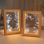Personalized Botanical Floral Sparrow LED Acrylic Night Light with Text and Year Home Decor Birthday Wedding Anniversary Gift for Couples Newlyweds