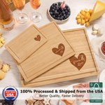 Personalized Engraved Heart 2 Names Charcuterie Cutting Board with Juice Groove Ship from USA Housewarming Wedding Gift for Family Couple