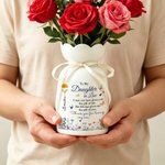 Personalised Birth Flower Butterfly Ceramic Vase with Name Home Garden Decor Wedding Birthday Anniversary Gift for Daughter