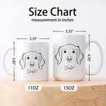 Personalised Minimalist Line Pet Portrait Heart Ceramic Mug with Name Daily Use Office Birthday Gift for Pet Owner Pet Lover