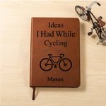 Gepersonaliseerd Ideeën Ik Had Tijdens Het Fietsen A5 PU Leren Notitieboekje Met Naam Dagelijks Gebruik Verjaardagscadeau voor Fietsfanaat