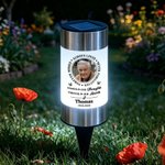 Personalized Always Loved Photo Solar Garden Light with Name and Year Garden Decor Sympathy Memorial Gift for Loss of Loved One