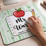Personalized Teach Love Inspire Non-Slip Mouse Pad Desk Mat with Appellation and Name Daily Use Teacher’s Day Gift for Teacher