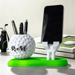 Personalized Golf Ball Pen Holder Desk Organizer with Name and Base Desk Decor Golf Weekend Birthday Gift for Golf Lovers