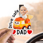 Personalised Cartoon Mini Lorry Drive Safe Baby Face Photo Acrylic Car Visor Clip Car Decor Birthday Father's Day Gift for Dad Grandad