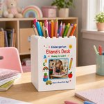 Personalised Crayon Pencil Rainbow Photo Building Blocks Brick Pen Holder with Name Daily Use Desk Decor Back to School Birthday Gift for Kids