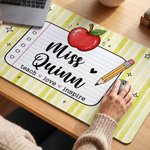 Personalized Teach Love Inspire Non-Slip Mouse Pad Desk Mat with Appellation and Name Daily Use Teacher’s Day Gift for Teacher