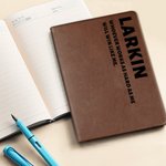 Personalised Imitation Leather Name Text Notebook with 100 Lined Pages Birthday Appreciation Office Gift for Colleagues Leaders