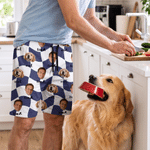 Personalised Photo Design Checkerboard Pyjama Bottoms with Name and Extra Pocket Bedroom Wear Birthday Gift for Woman Man Pet Owner