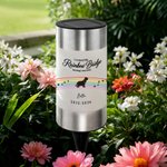 Personalised Rainbow Bridge Dog Silhouette Paw Print Solar Garden Light with Name and Year Garden Decor Memorial Sympathy Gift for Pet Owner Lover