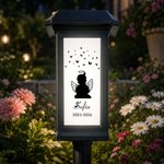 Personalised Angel Wings Silhouette Solar Garden Light with Text and Name Garden Decor Memorial Sympathy Gift for Family