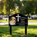 Personalised In Loveing Memory of Photo Garden Stake with Name and Date Memorial Sympathy Gift for Family