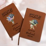 Personalized Birth Flower Bouquet Graduation Cap A5 Notebook with School Name and Year Class of 2026 Study Stationery Graduation Gift for Graduates
