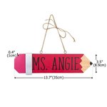 Plaque personnalisée en bois avec le nom de l'enseignant, pour la porte de la classe ou comme décoration murale. Idée cadeau pour la rentrée scolaire ou la Journée des enseignants.