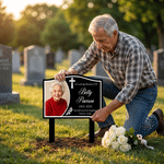Personalised In Loveing Memory of Photo Garden Stake with Name and Date Memorial Sympathy Gift for Family
