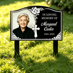 Personalised In Loveing Memory of Photo Garden Stake with Name and Date Memorial Sympathy Gift for Family