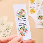 Personliga syetiketter 50 delar 100 % bomull akvarell månadsblomma eget namn unika tygetiketter för stickning och sömnad