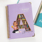 Personalised 2026 Planner Cartoon Character Reading Girl A5 Spiral Notebook with Weekly Monthly Planning Pages Birthday New Year Gift for Her