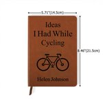 Gepersonaliseerd Ideeën Ik Had Tijdens Het Fietsen A5 PU Leren Notitieboekje Met Naam Dagelijks Gebruik Verjaardagscadeau voor Fietsfanaat