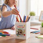 Personalised Crayon Pencil Rainbow Photo Building Blocks Brick Pen Holder with Name Daily Use Desk Decor Back to School Birthday Gift for Kids