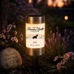 Personalised Rainbow Bridge Dog Silhouette Paw Print Solar Garden Light with Name and Year Garden Decor Memorial Sympathy Gift for Pet Owner Lover