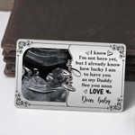 Personalised Love Baby Ultrasound Photo Wallet Card with Name Anniversary Baby Shower Pregnancy Reveal Gift for Husband Expectant Father