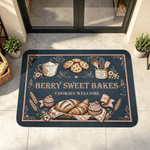 Personalised Creative Baking Element Design Doormat with Text Family Kitchen Bakery Use Opening Housewarming Gift for Baker Baking Enthusiast