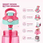 Personalized Adorable Forest Animal 16 oz Kid Water Bottle with Name and Silicone Straw Birthday Back to School Gift for Boys Girls