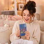 Personalized Birth Flower Butterfly A5 A6 PU Leather Journal Notebook with Year Library Bookish Book Club Gift for Bookworms