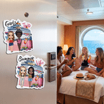 Personalized Cartoon Character Cruise Fridge Magnet with Name Home Decor Birthday Summer Travel Gift for Couple Friend