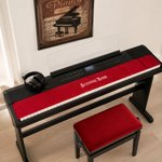 Personalized Embroidered Vintage Piano Keyboard Dust Protector Cover with Text Birthday Gift for Pianists Music Teachers