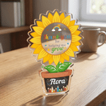 Personalised Sunflower Thank You for Helping Me Grow Acrylic Plaque with Name Teacher's Day Appreciation Gift for Teachers