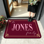 Personalized The Family Design Anti-Slip Doormat with Surname Home Decor Housewarming New Home Gift for Family Friends