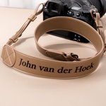 Personalised Simple Text Adjustable PU Leather Camera Strap Birthday Anniversary Gift for Dad Photographer