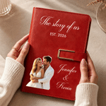 Personalized Couple Photo PU Leather A5 Notebook with Name Daily Use Birthday Anniversary Wedding Gift for Couple