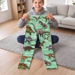 Personalized Dinosaur Name Word Cloud Multicolour Soft Pajama Pants Daily Wear Birthday Gift for Dinosaur Lover