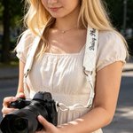 Personalised Simple Text Adjustable PU Leather Camera Strap Birthday Anniversary Gift for Dad Photographer