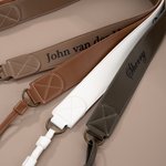 Personalised Simple Text Adjustable PU Leather Camera Strap Birthday Anniversary Gift for Dad Photographer