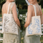 Personalized Vintage Floral Sparrow Mandarin Duck Large Capacity Tote Bag with Name and Year Daily Use Anniversary Gift for Woman Couple