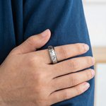 Personalized Double Layered Spinner Anxiety Ring with Name Dainty Jewelry Anniversary Birthday Gift for Him Her