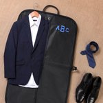 Personalised Multicolour Embroidered PU Leather Handle Suit Bag with Name and Initial Home Use Wedding Day Gift for Groomsmen Gentlemen
