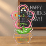 Personalised Sunflower Thank You for Helping Me Grow Acrylic Plaque with Name Teacher's Day Appreciation Gift for Teachers