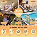 Toalla de playa personalizada de secado rápido colorida con nombre diseño floral folclórico vacaciones de verano regalo para mujer amiga