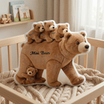 Personalized Mommy Bear Baby Cubs Shaped Throw Pillow with 1-6 Name Mother's Day Birthday Gift for Mom Grandma