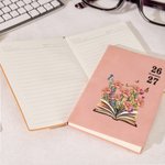 Personalized Birth Flower Butterfly A5 A6 PU Leather Journal Notebook with Year Library Bookish Book Club Gift for Bookworms