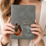Personalized Couple Photo PU Leather A5 Notebook with Name Daily Use Birthday Anniversary Wedding Gift for Couple