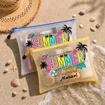 Personalised Summer Vibes Design Waterproof Beach Bag with Name Birthday Beach Party Gift for Her