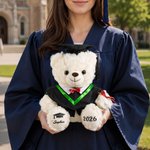 Ourson en peluche de remise des diplômes personnalisé avec nom et année - Chapeau universitaire - Cadeau pour les diplômés